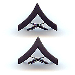 B.  Lance Corporal (LCpl) Black Metal Chevrons